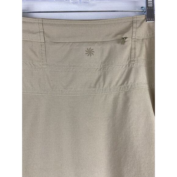 EUC Athleta Sz 14 Tan Flare Skort Side Zipper Drawstring Back Zipper Pocket Top - Picture 5 of 9